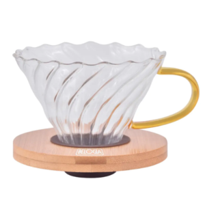 Styklen konichen filter za kafe BELOGIA s dyrvena osnova za 1-4 chashi